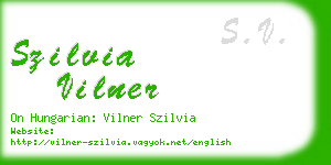 szilvia vilner business card
